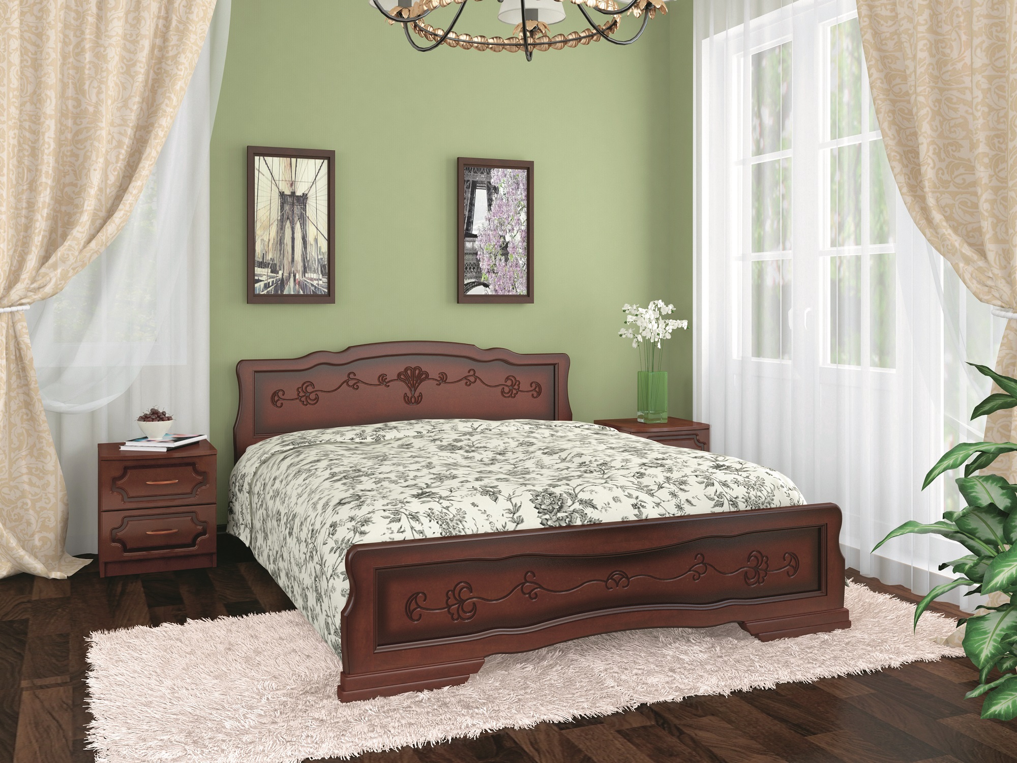 Кровать Карина-6 тахта Орех 1200x2000